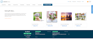 Canvas Factory customer reviews on home page