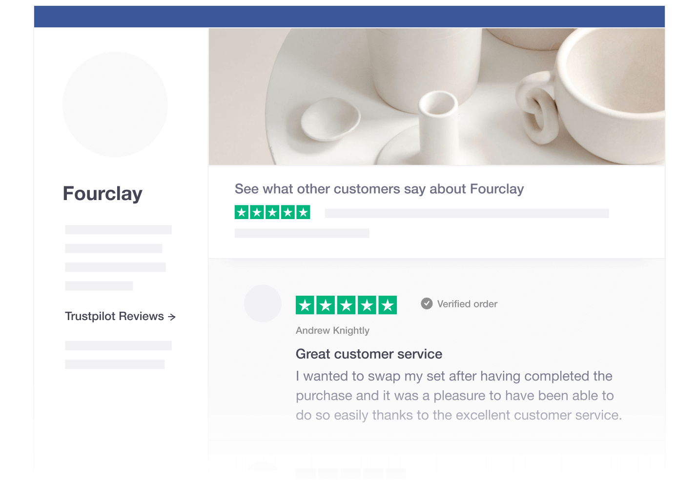 Illustration of Trustpilot's social media tool for sharing reviews on Facebook Trustpilot Facebook Integration