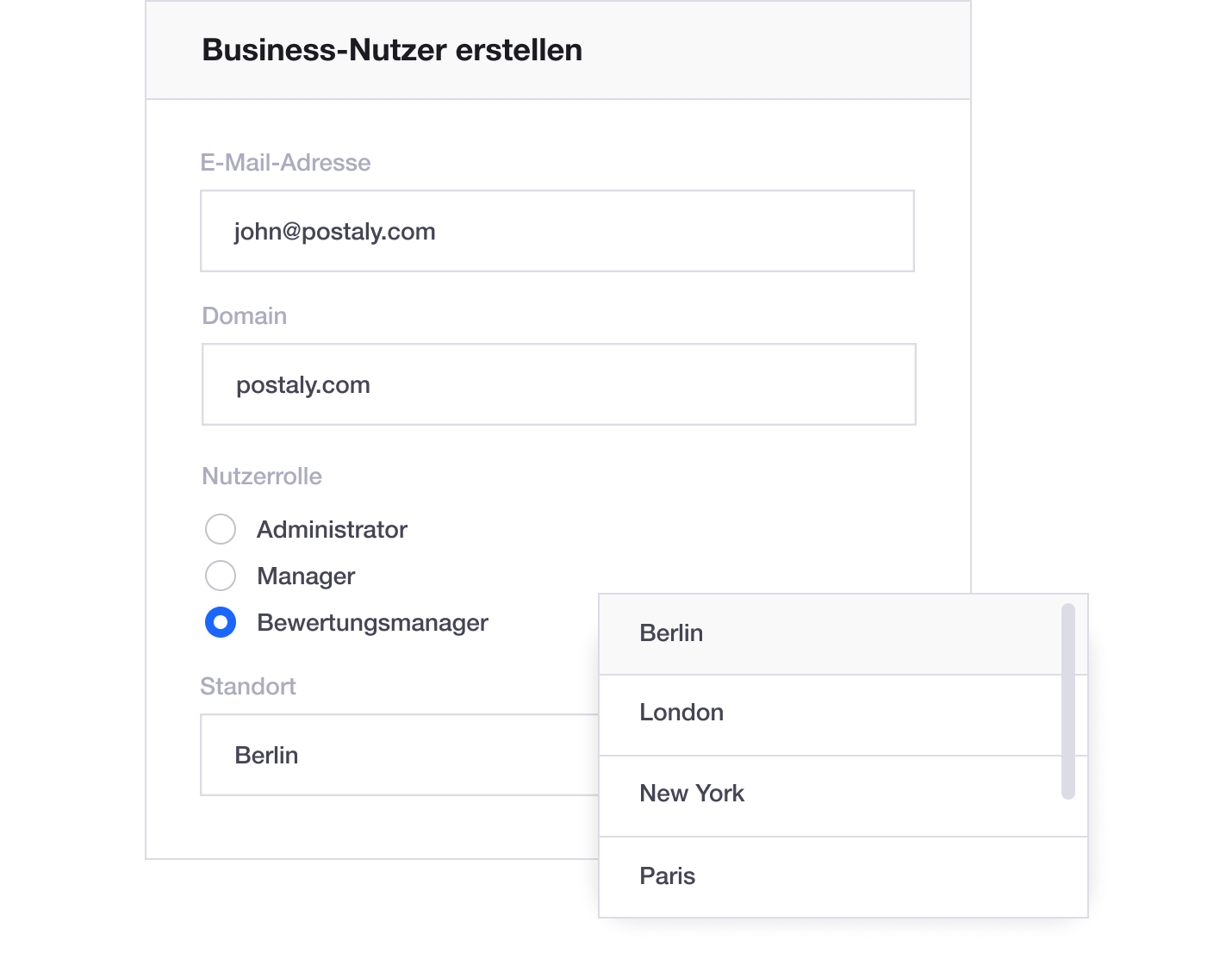 Local user management illustration - Trustpilot Location Reviews DE – User management roles