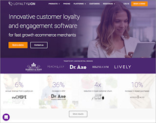 screenshot loyaltylion website 700x550