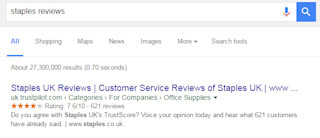 Staples reviews voorbeeld