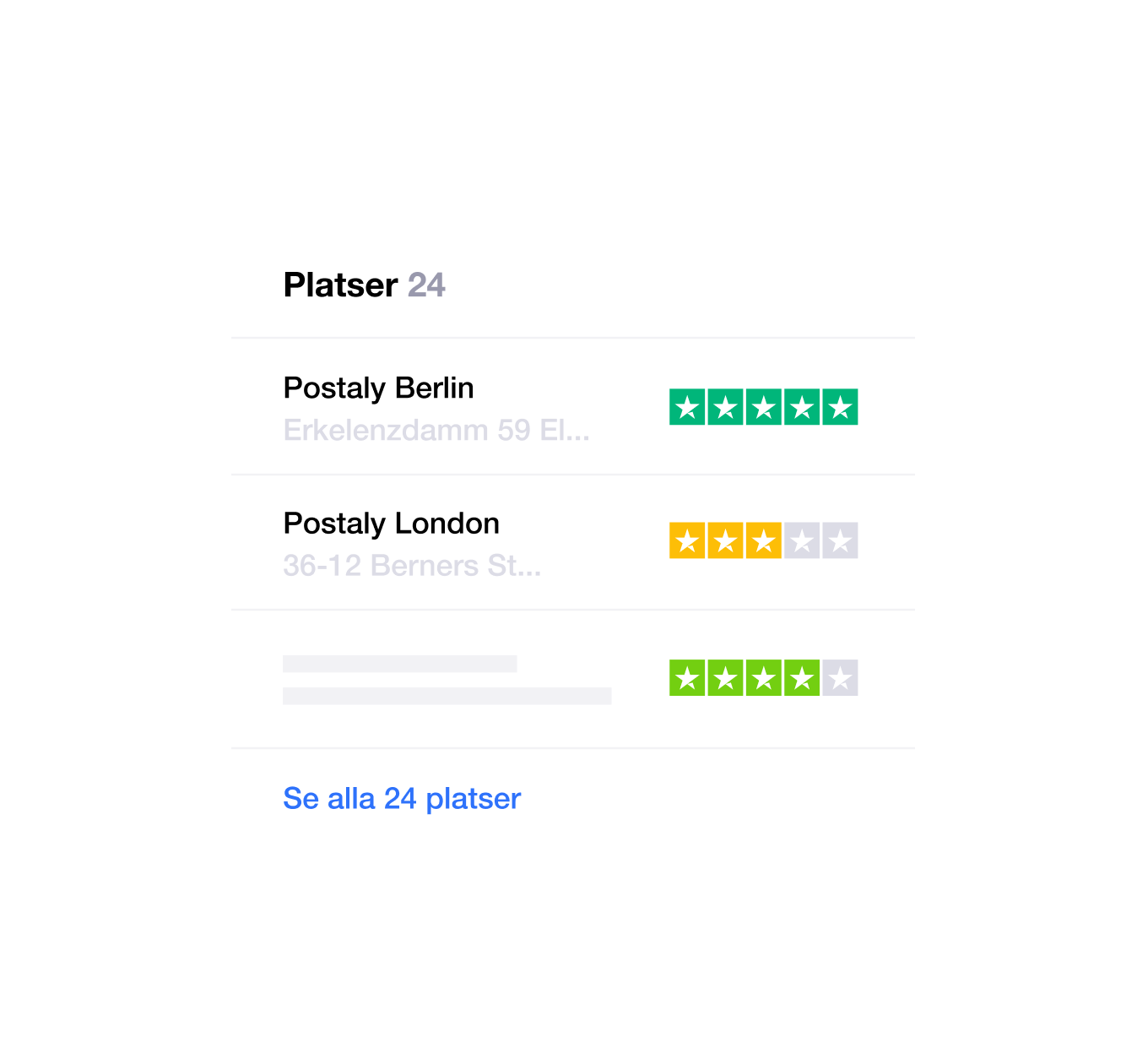Illustration of a Trustpilot location reviews example SE – Jumbotron main image - desktop