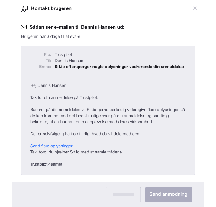 Illustration of Trustpilot's Find Review functionality Find-reviewer-tool-DK