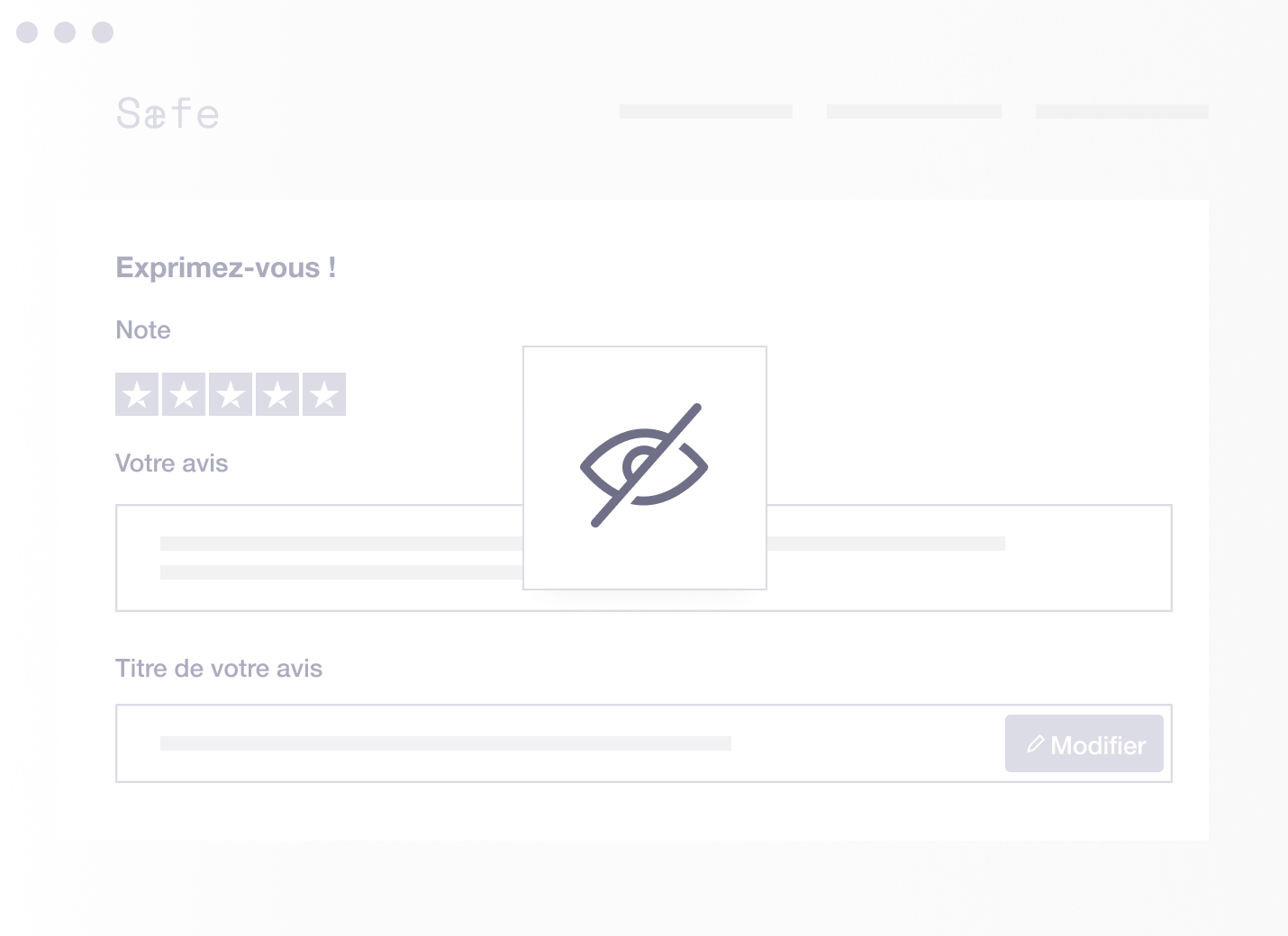 Product illustration of data privacy on an embedded Trustpilot review form FR - Business generated links-1