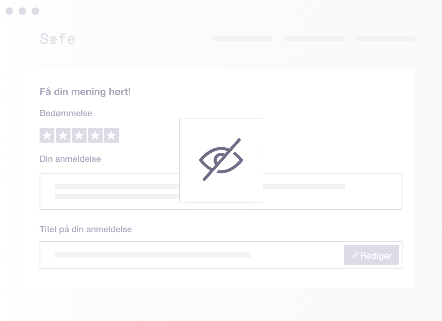 Product illustration of data privacy on an embedded Trustpilot review form DK - Business generated links-1