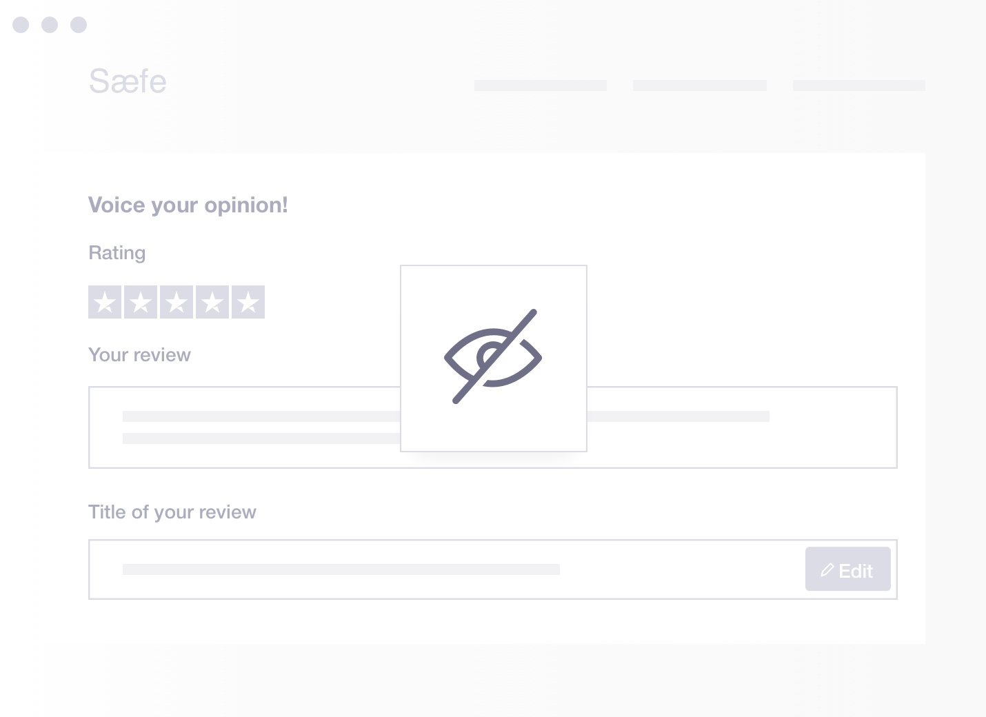 Product illustration of data privacy on an embedded Trustpilot review form Features - Advanced Data Privacy - Embedded Review Forms - Image