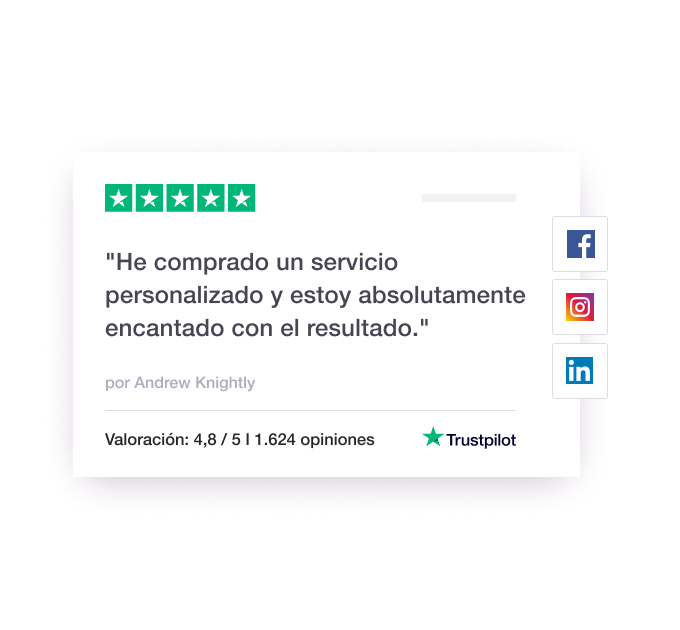 Illustration of a Trustpilot review being featured on social media ES - Jumbotron main image - desktop