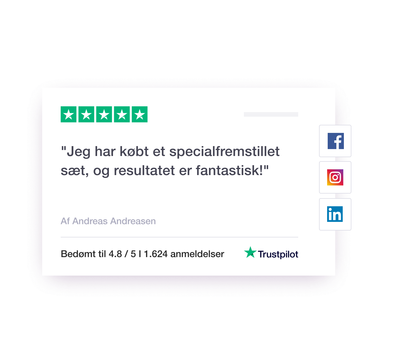 Illustration of a Trustpilot review being featured on social media DK - Jumbotron main image - desktop