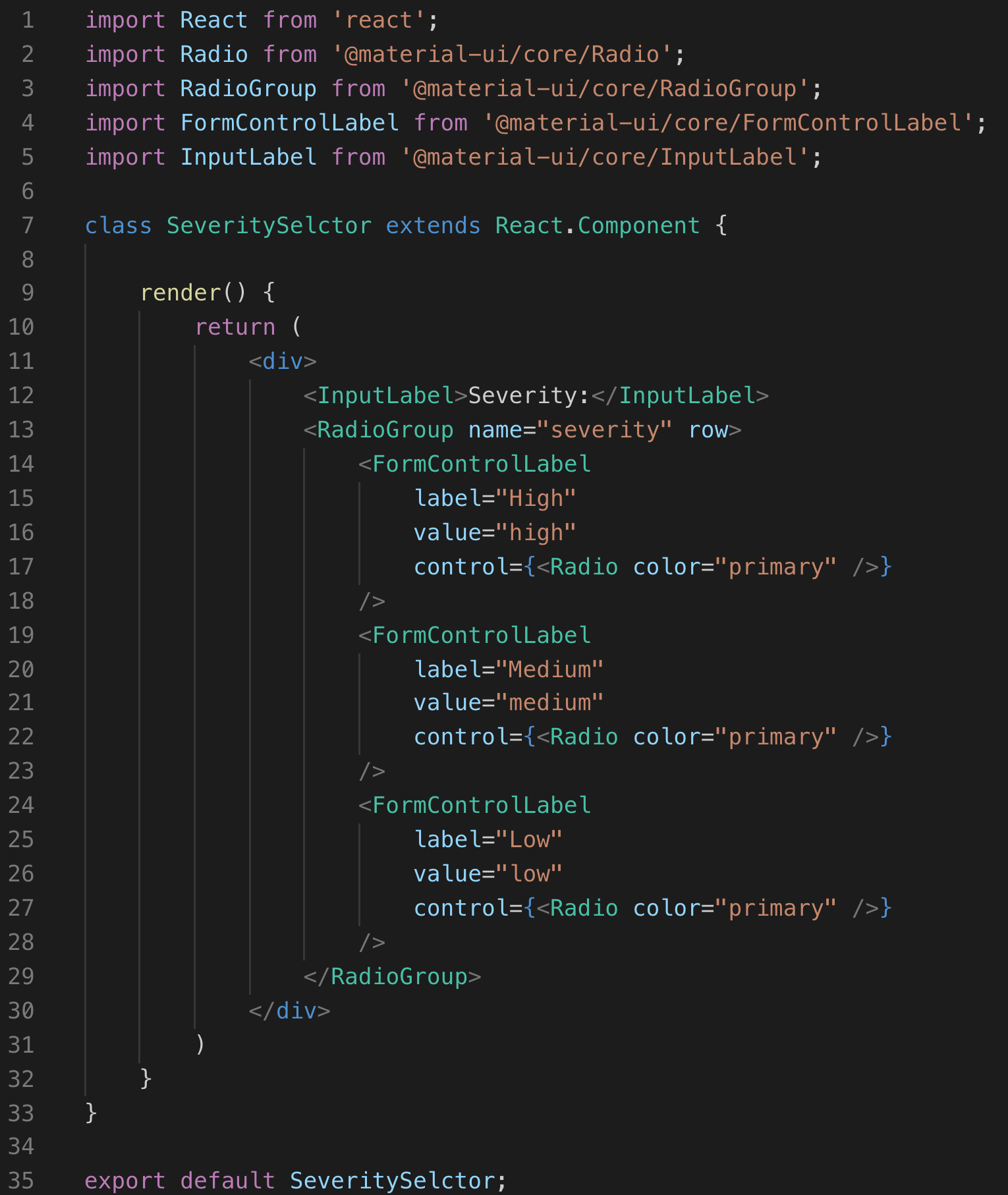 SeveritySelector