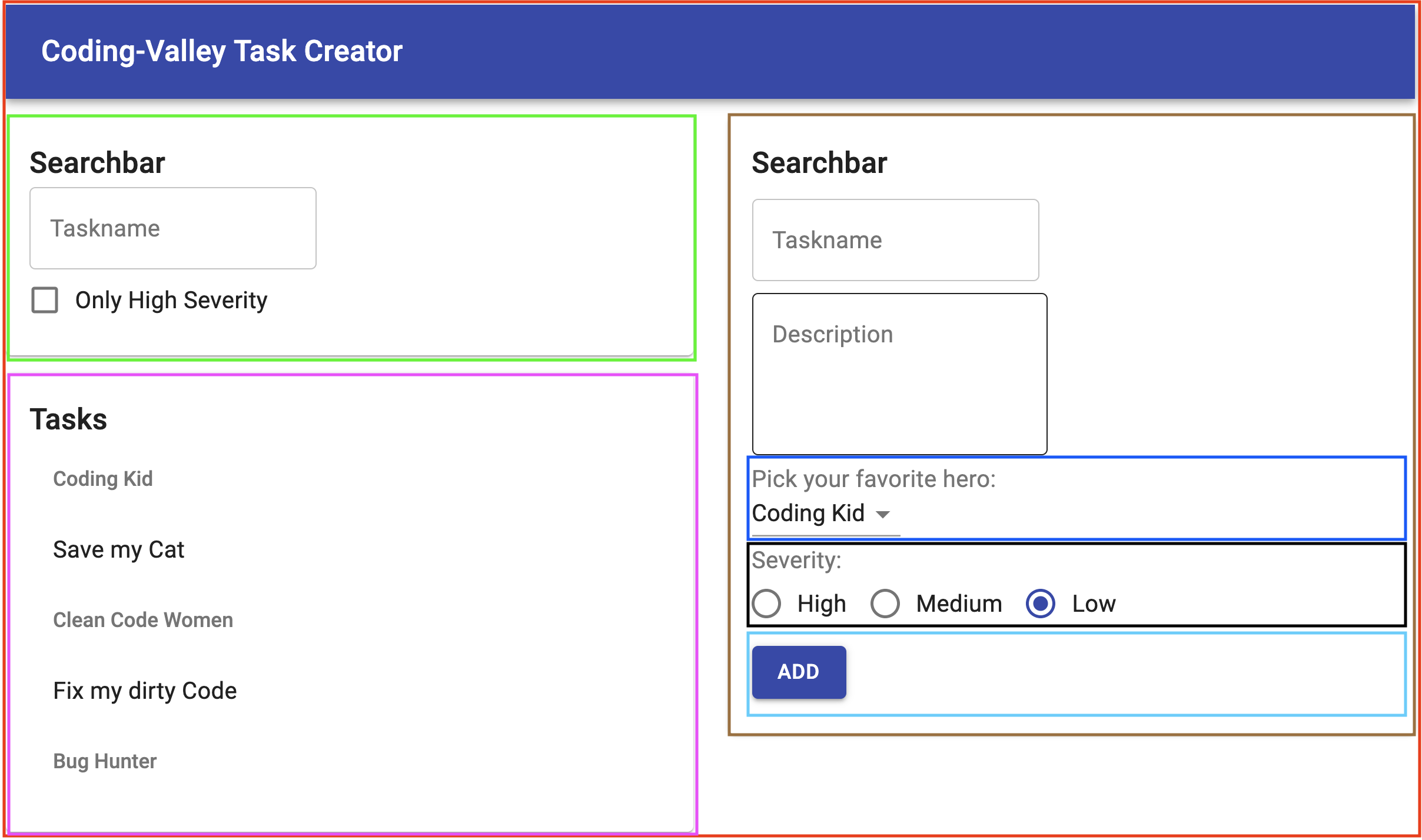 UI Vision with components