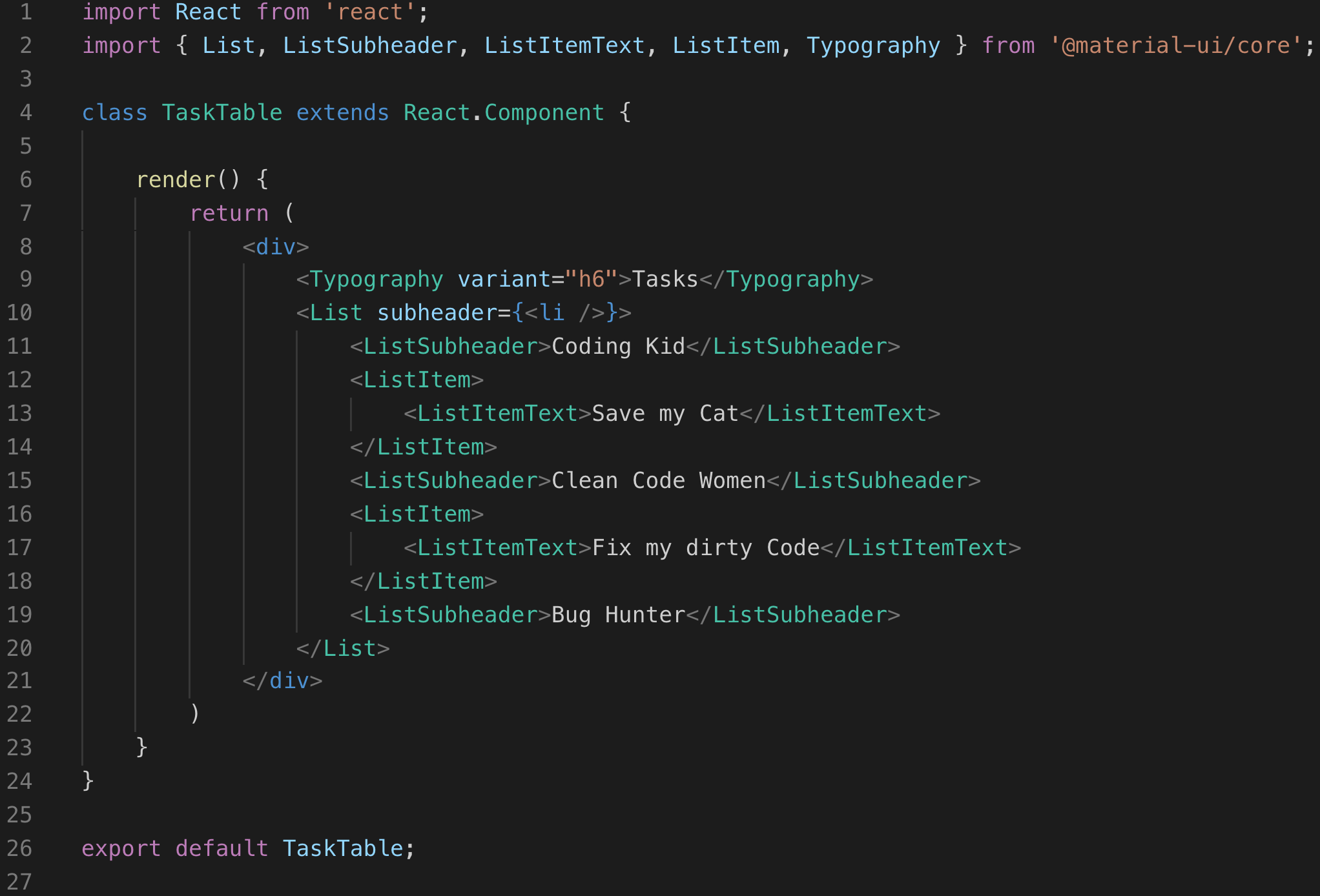 Tasktable