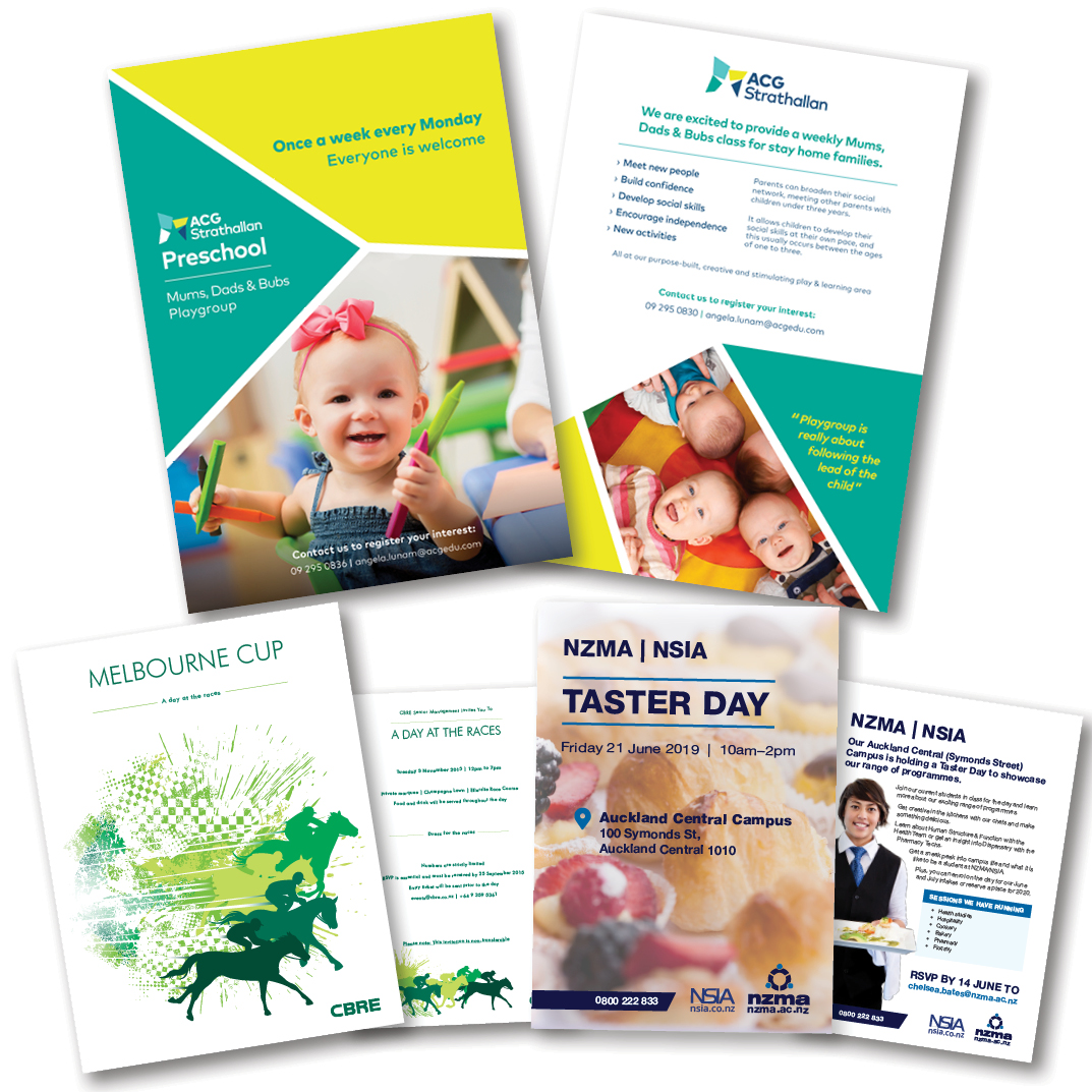 Event flyers and invites