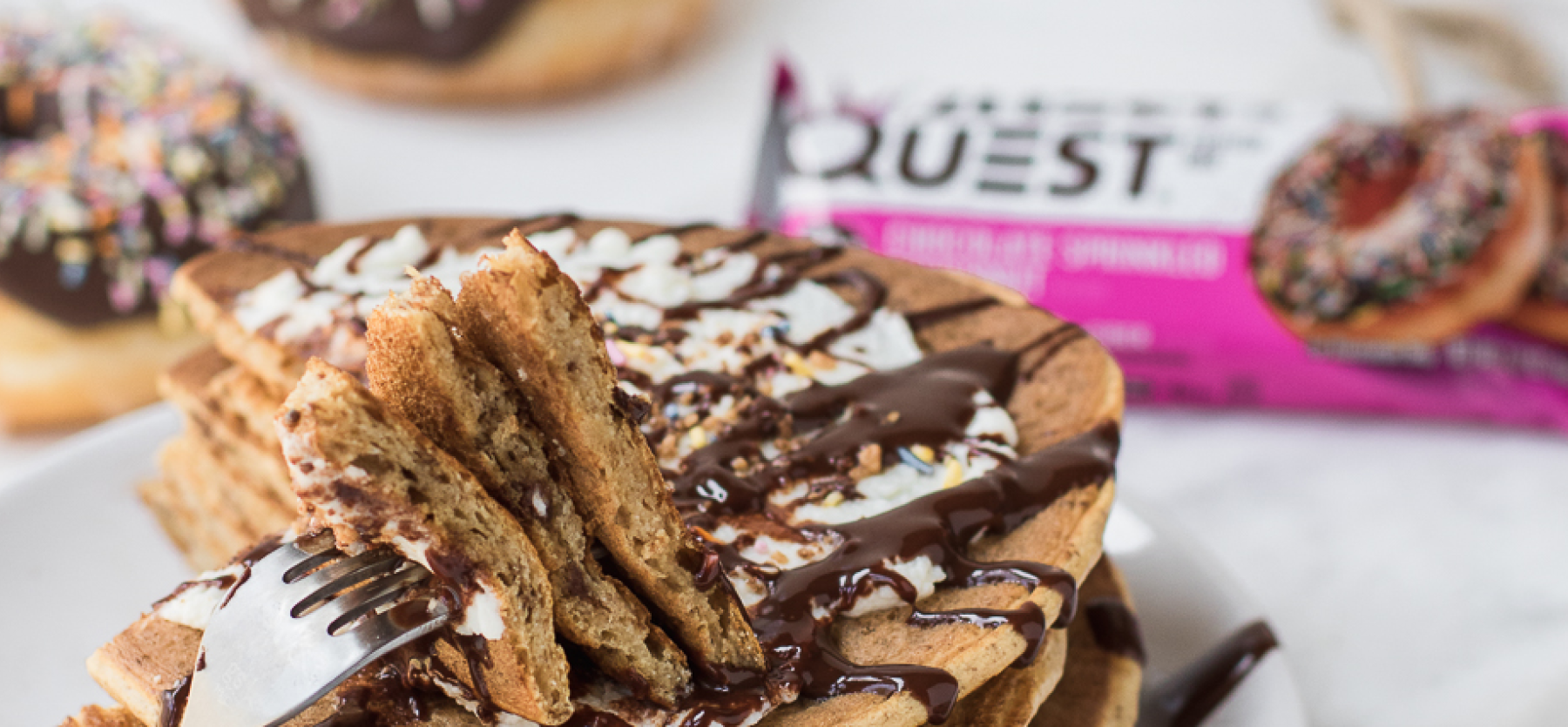 Quest Nutrition pancakes on a plate