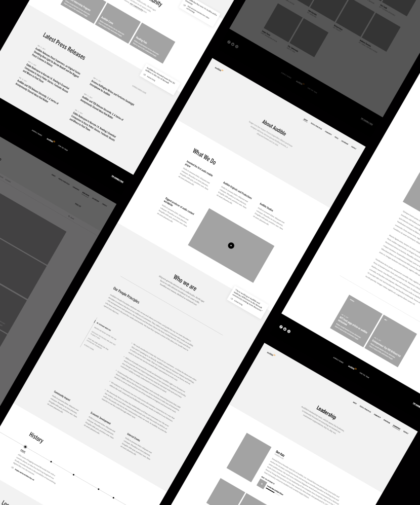 Audible wireframes