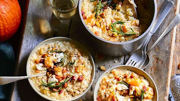 Squash & pancetta risotto recipe