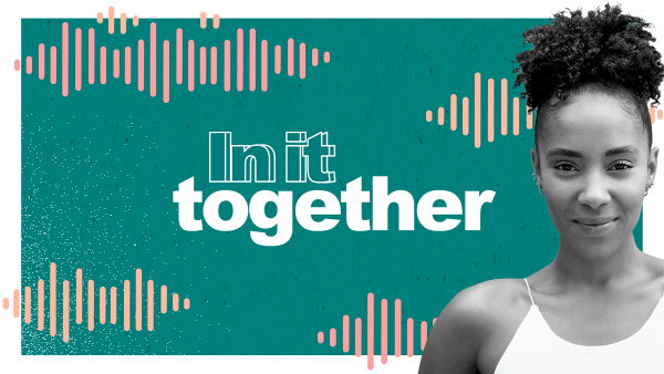 In it together logo and Yasmin Evans hero