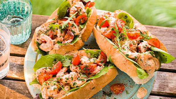 Loaded prawn sub rolls recipe - Meal planner hero July 2022