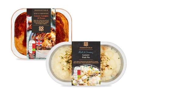 Two Co-op own brand Irresistible ready meals.