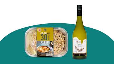 Co-op Chicken and Leek Gratin and Co-op Irresistible Leyda Valley Sauvignon Blanc