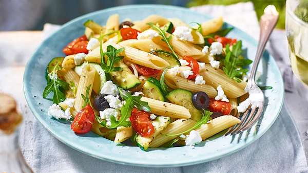 Food planner - May 2021 hero. Feta and olive pasta