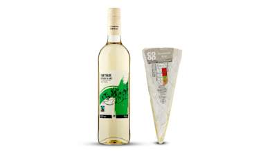 Co-op Somerset Brie and Co-op Fairtrade Chenin Blanc pairing