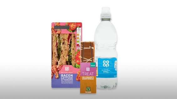 Lunchtime meal deal including a sandwich, side and drink. 