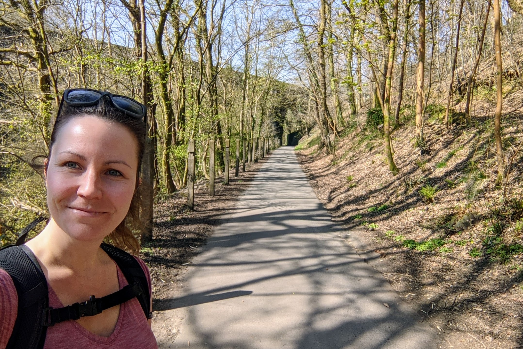 Emma enjoying some sunshine on the Taff Trail Ⓒ Emma Sparks