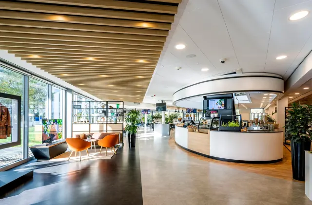 Schiphol office Avioport flexible workplace and pantry