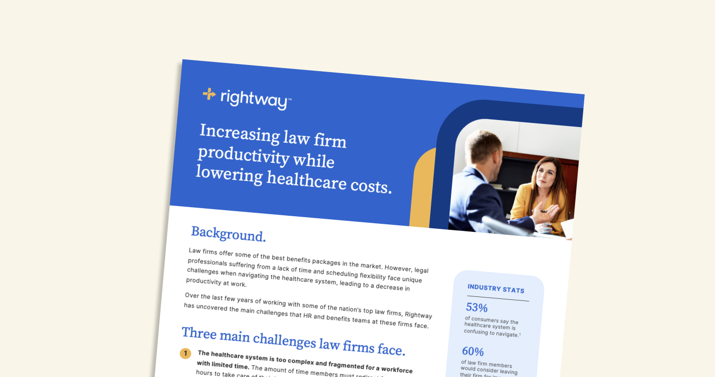 Increasing law firm productivity while lowering healthcare costs. Tile image