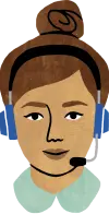 Illustration of woman with headset