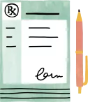 Illustration of pen and paper with signature