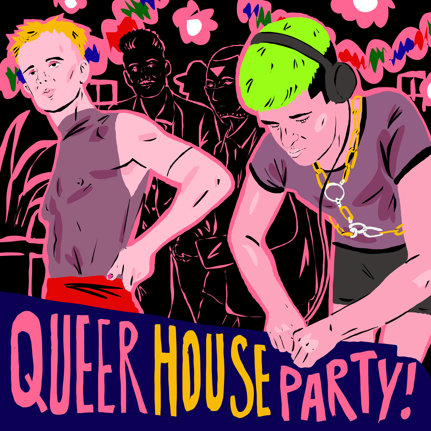 QUEER HOUSE PARTY - artwork by Freddelanka