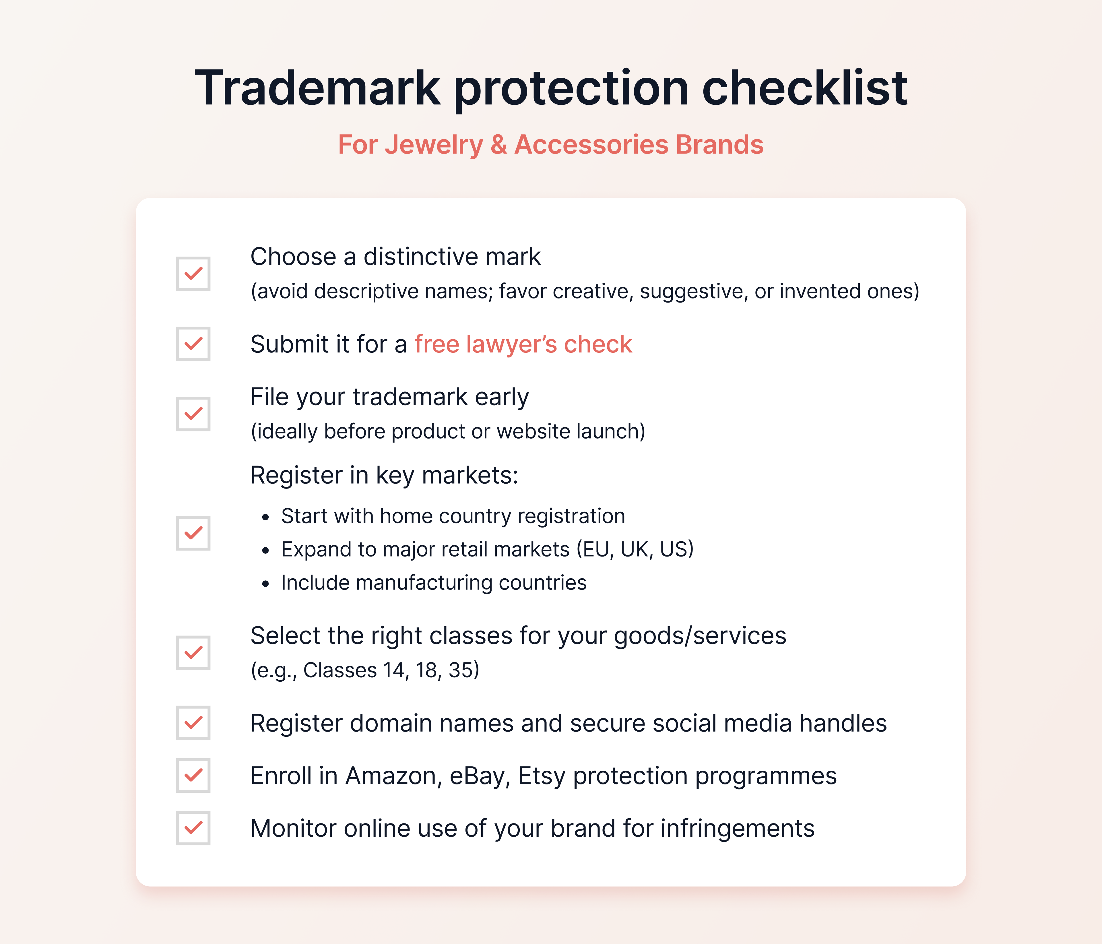 accessories checklist