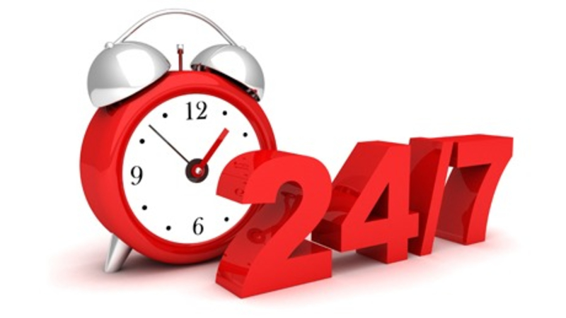 image of text "24/7" service