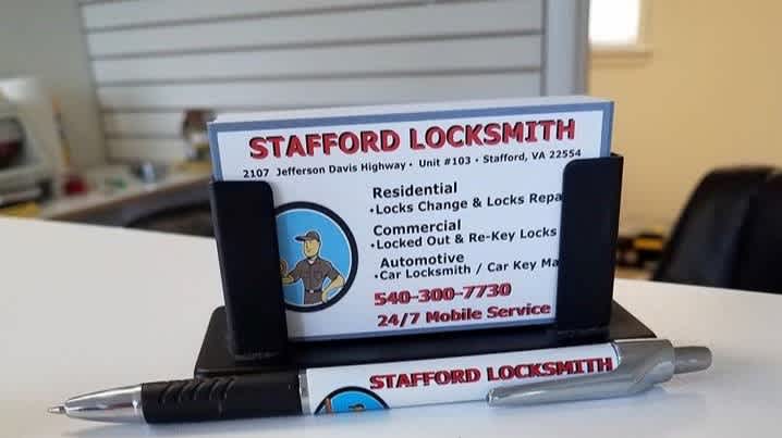 Stafford Locksmith LLC business card
for service call 540-300-7730