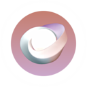 Pink and purple neon gradients with a spherical ribbon device