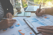 Two Business People going over financials