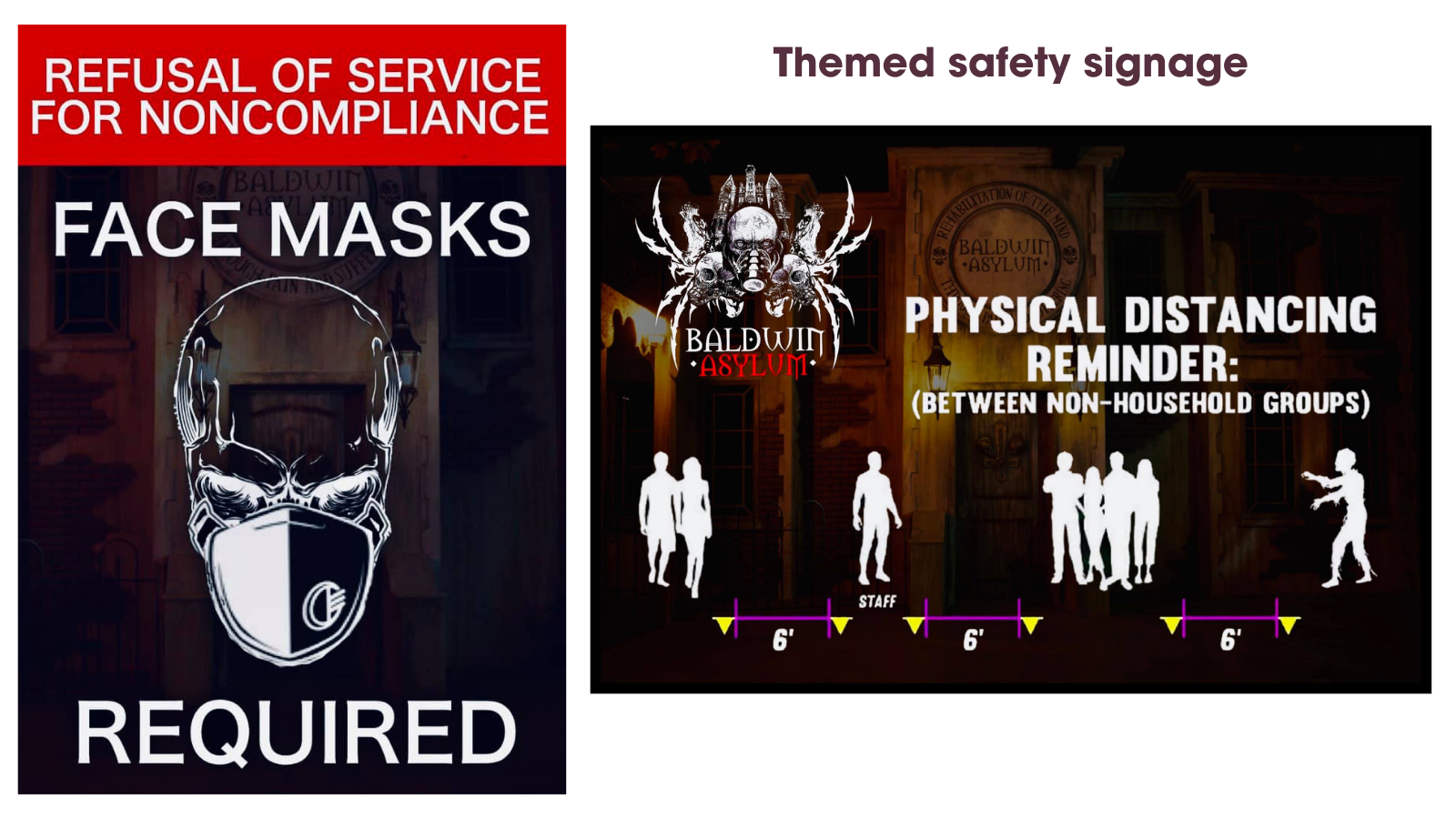 baldwin asylum themed safety signage