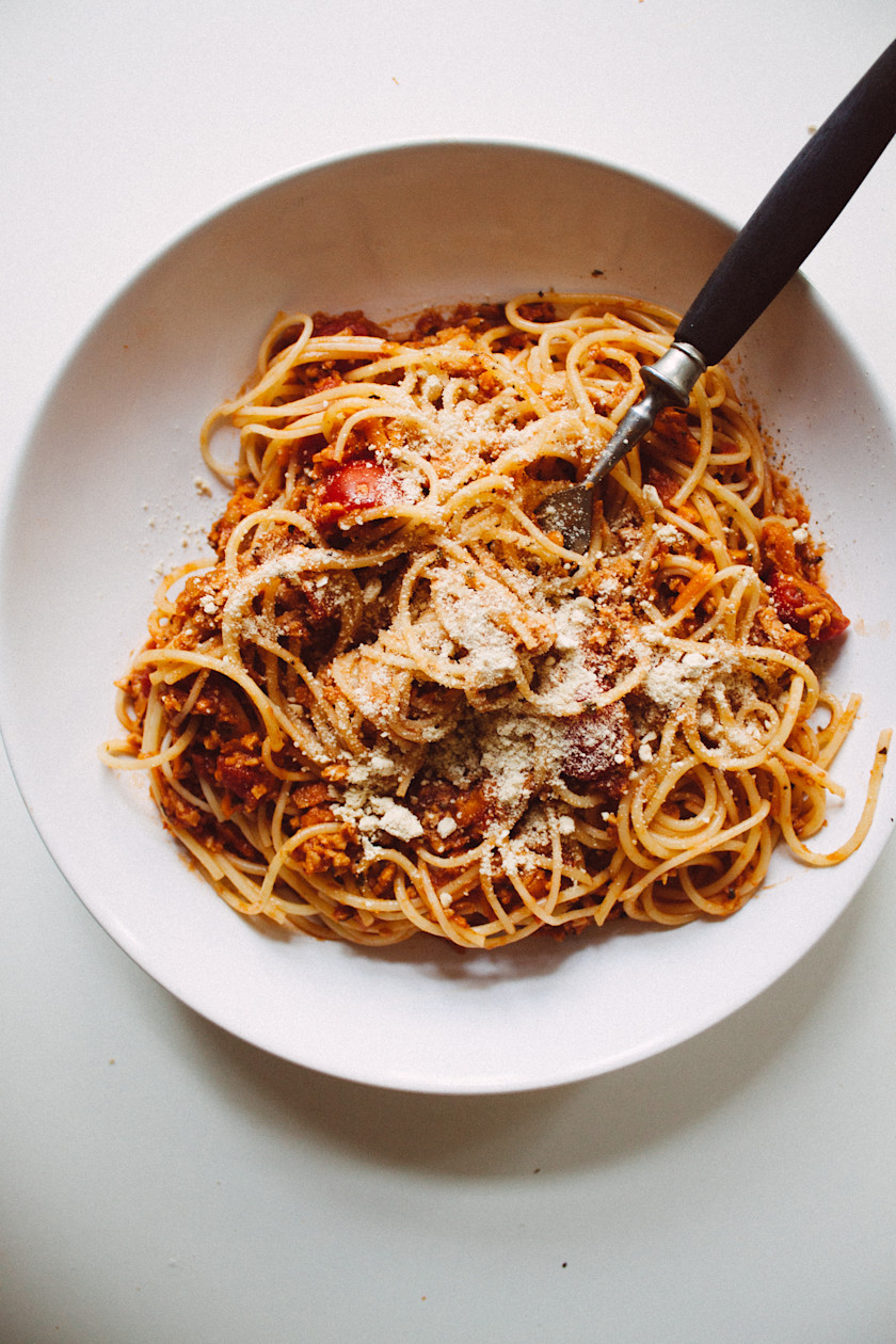 Vegan Spaghetti Bolognese Zucker&Jagdwurst