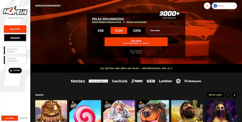 nopein-casino-etusivu