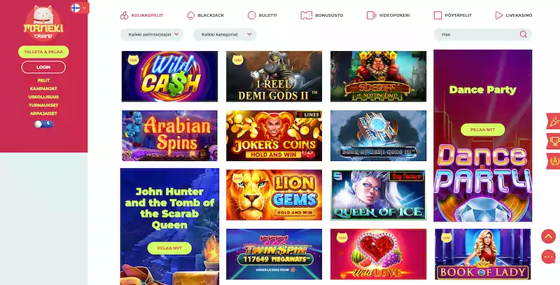 maneki-casino-pelit