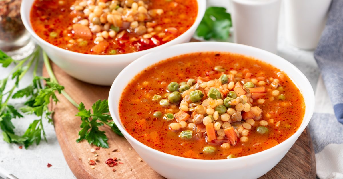 sopa de lentejas y vegetales
