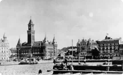 En gammal bild på Helsingborgs hamn