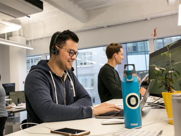 Employees in Samsara office