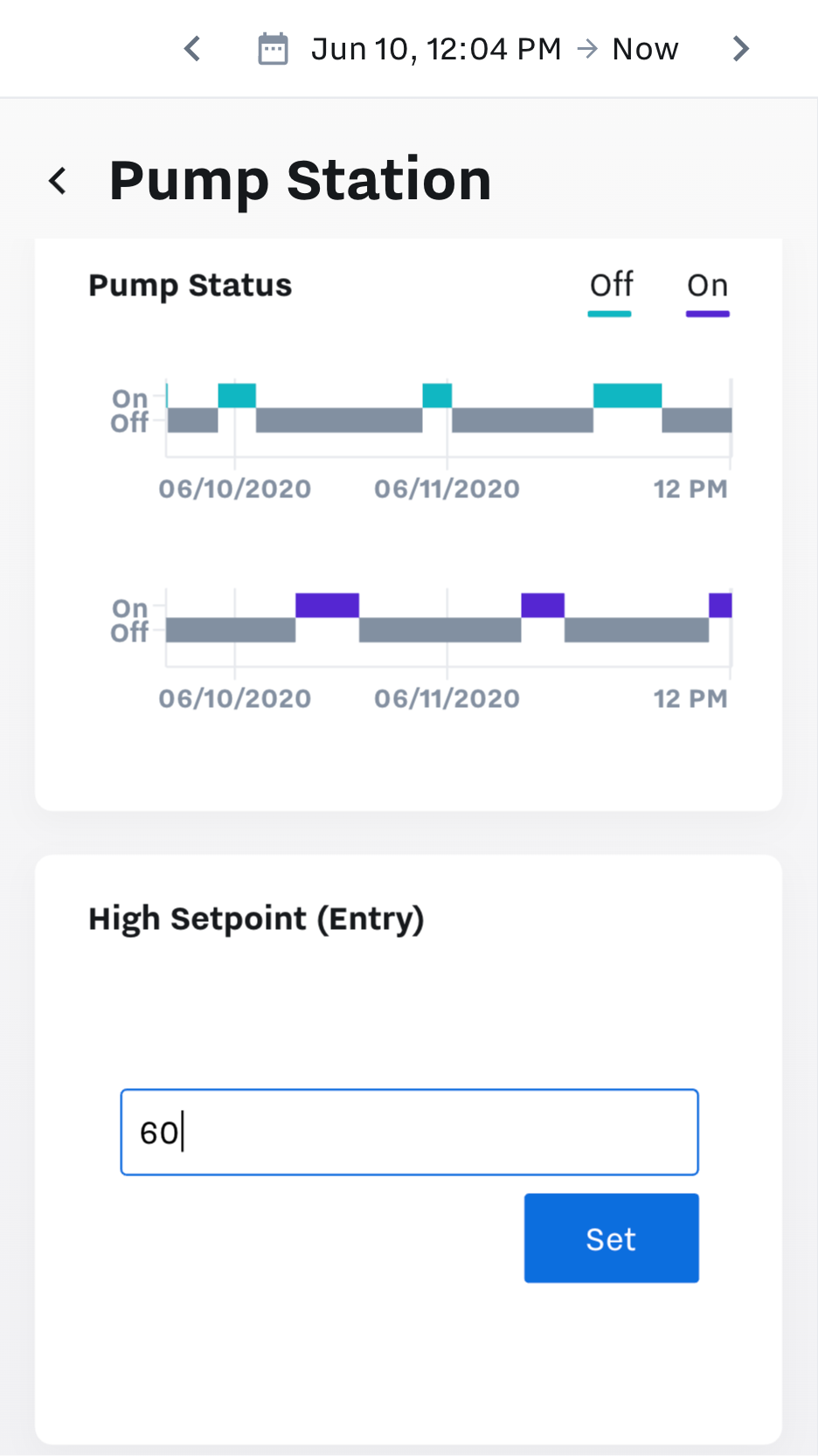 Industrial Mobile SCADA Setpoint Control