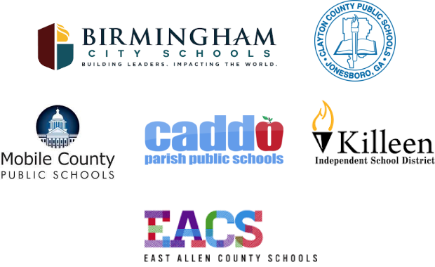 Logo des écoles de Birmingham, logo des écoles publiques du comté de Clayton, logo des écoles publiques du comté de Gwinnett