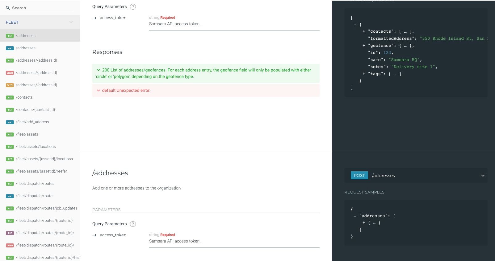 Samsara Developer API