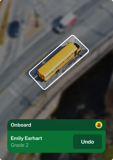 A school bus being tracked