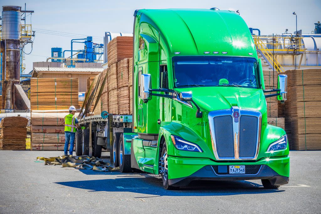 Truck loaded with timber