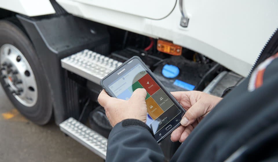 Samsara dashboard in a tablet